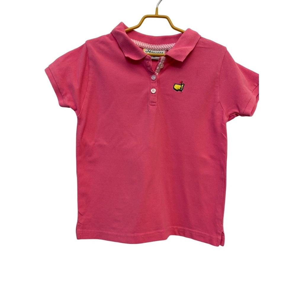 Masters Kids' Pink Polo with Embroidered Yellow Logo Size 6X